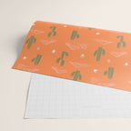 Retro cactus plant art pattern Wrapping Paper Gallery Image 2