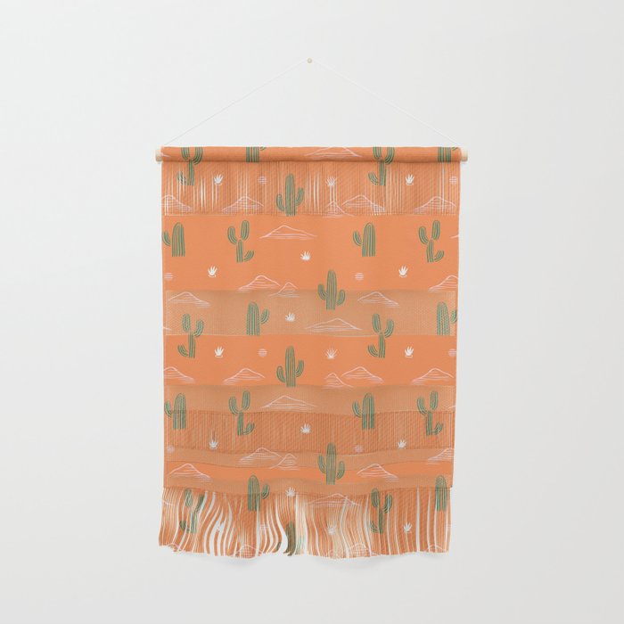 Retro cactus plant art pattern Wall Hanging Gallery Image 1