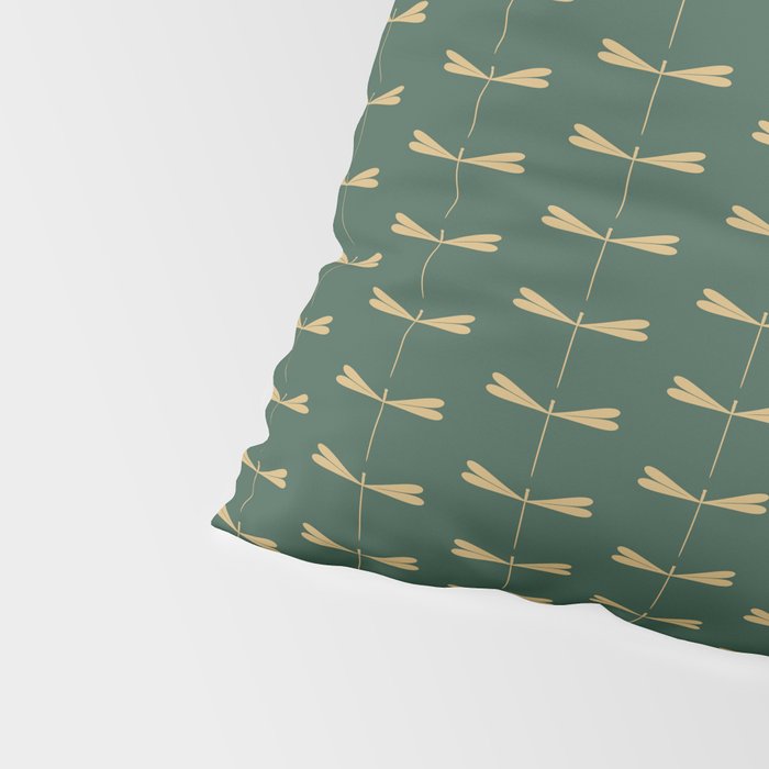 Dragonfly Pattern XVII Kelly Green Pillow Sham Gallery Image 4