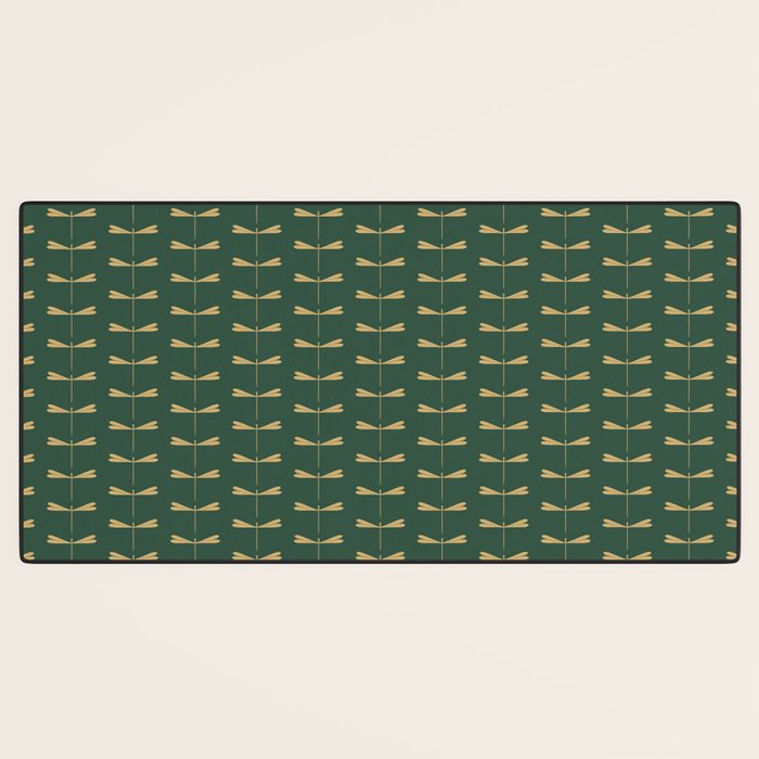 Dragonfly Pattern XVII Kelly Green Desk Mat Gallery Image 3