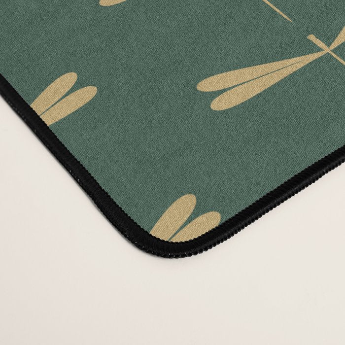 Dragonfly Pattern XVII Kelly Green Desk Mat Gallery Image 4