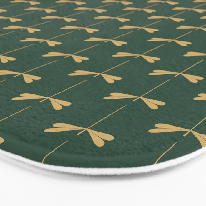 Dragonfly Pattern XVII Kelly Green Bath Mat Gallery Image 3