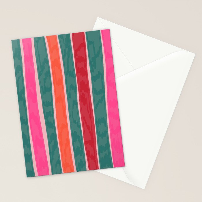 Festive Stripes Stationery Card Gallery Image 2