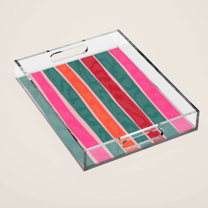 Festive Stripes Acrylic Tray Gallery Image 1