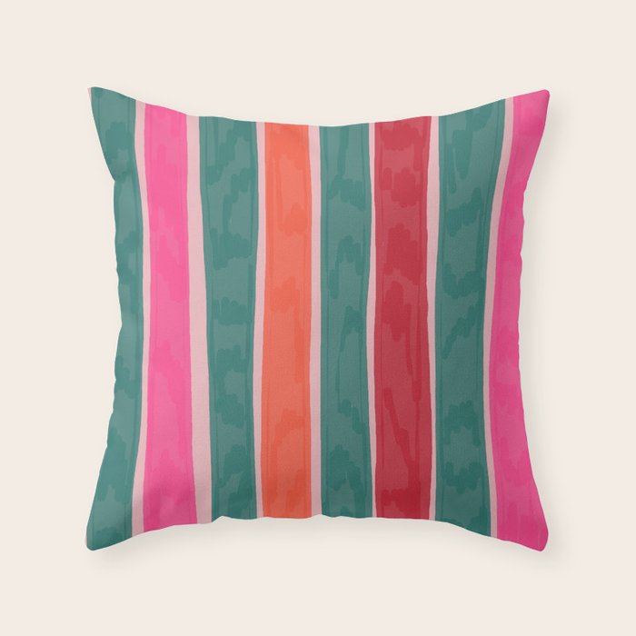 Festive Stripes Throw Pillow Gallery Image 1