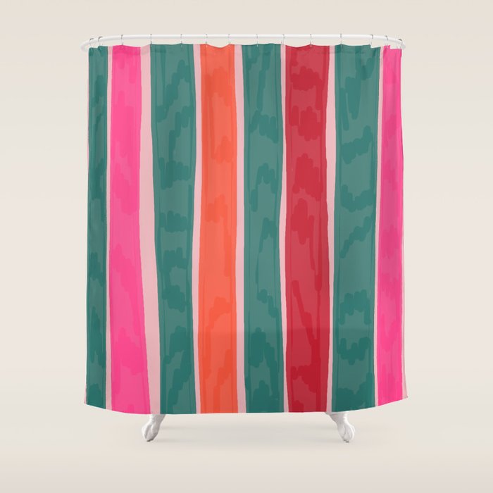 Festive Stripes Shower Curtain Gallery Image 1
