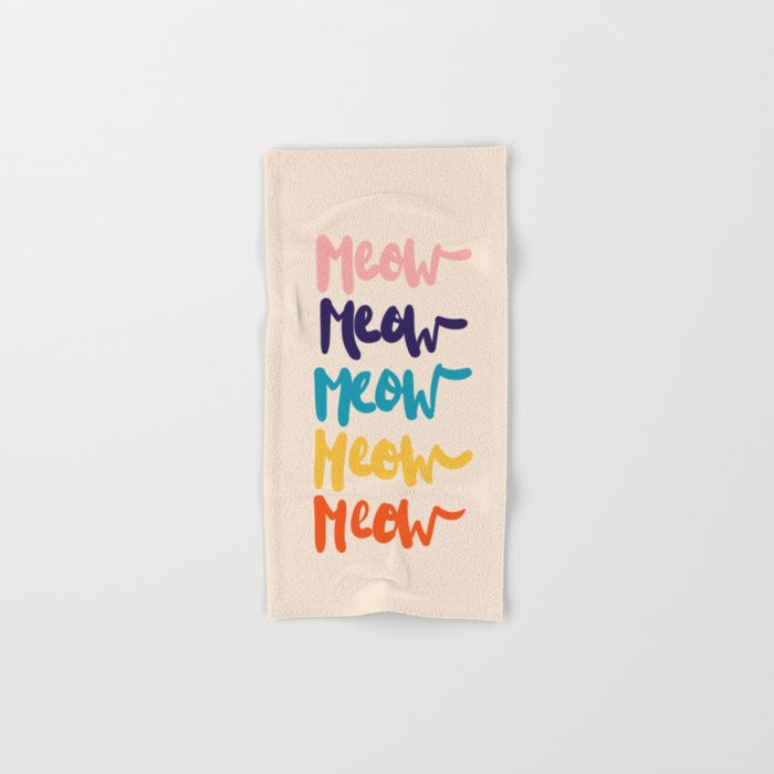 Meow Meow says the cat - typography Towels Gallery Image 1
