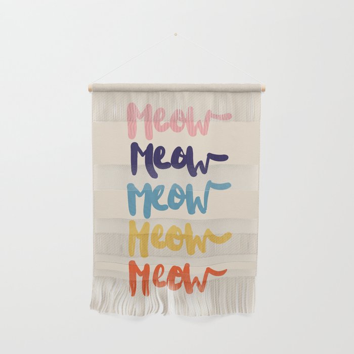 Meow Meow says the cat - typography Wall Hanging Gallery Image 1