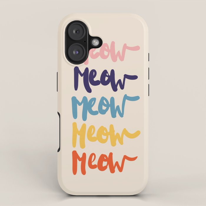 Meow Meow says the cat - typography iPhone Case Gallery Image 1