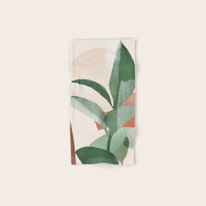 Modern Abstract Art Plant 3 Bath Towel Gallery Image 1