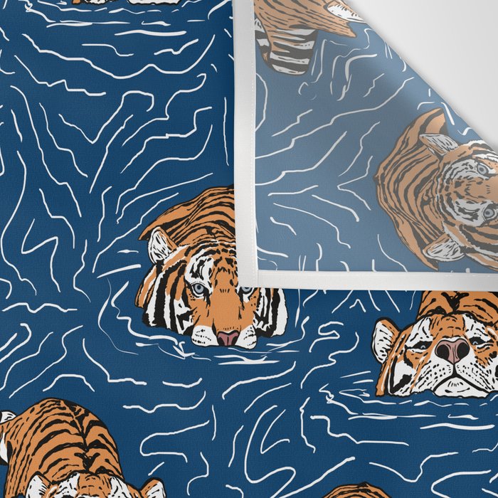 Tigers in the water Wall Tapestry Gallery Image 3