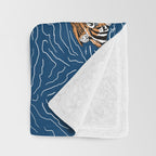 Tigers in the water Throw Blanket Gallery Image 3