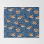 Tigers in the water Throw Blanket Gallery Image 2