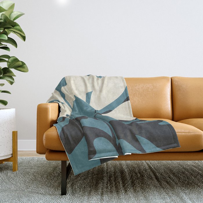 Abstract Modern Flowers 2 Throw Blanket Gallery Image 1