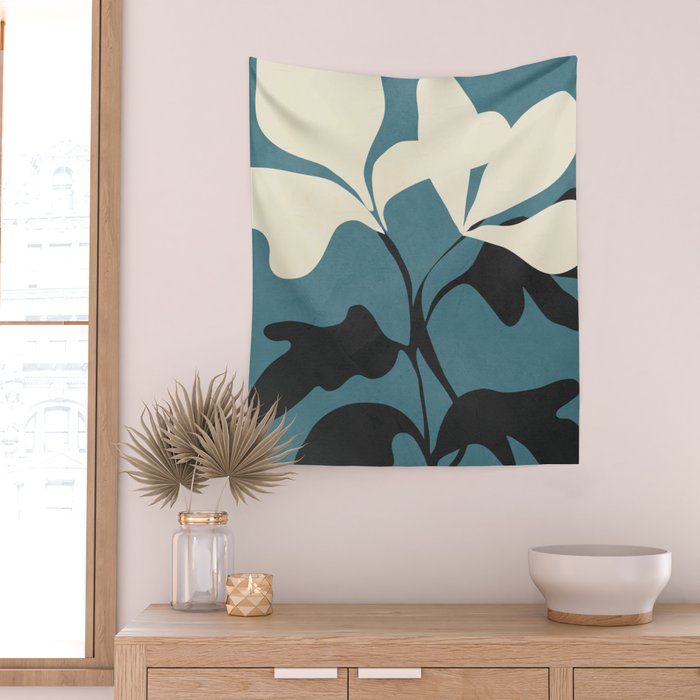 Abstract Modern Flowers 2 Wall Tapestry Gallery Image 2