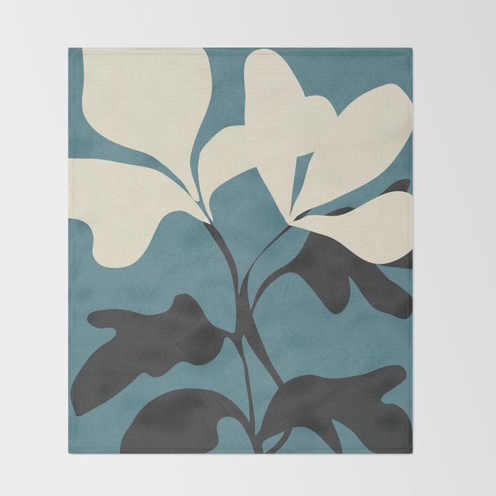 Abstract Modern Flowers 2 Throw Blanket Gallery Image 2