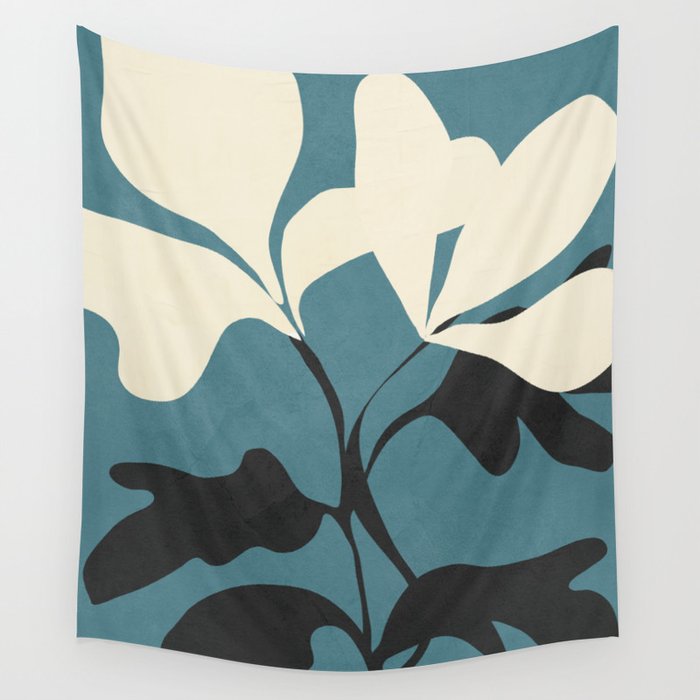 Abstract Modern Flowers 2 Wall Tapestry Gallery Image 1