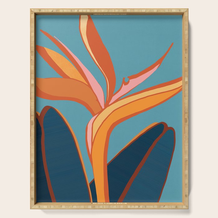 Bird of Paradise Tropical Plant  Serving Tray Gallery Image 1