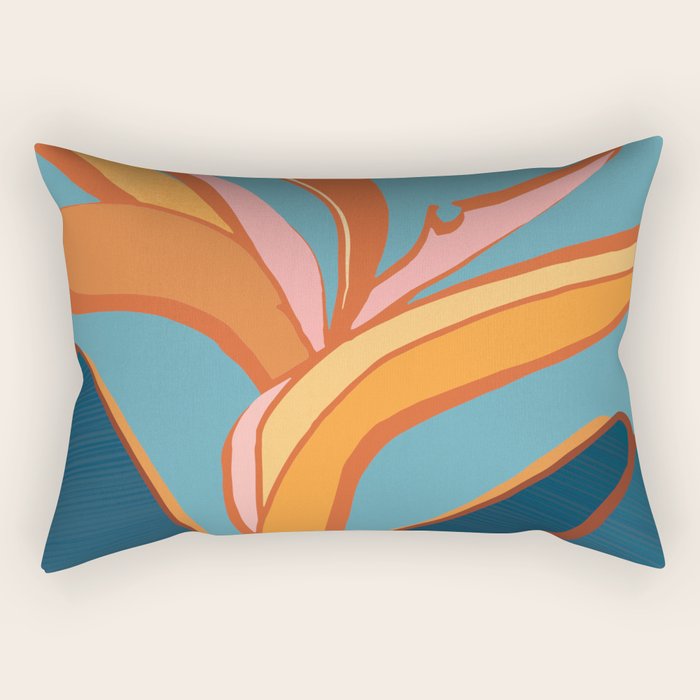 Bird of Paradise Tropical Plant  Rectangular Pillow Gallery Image 1