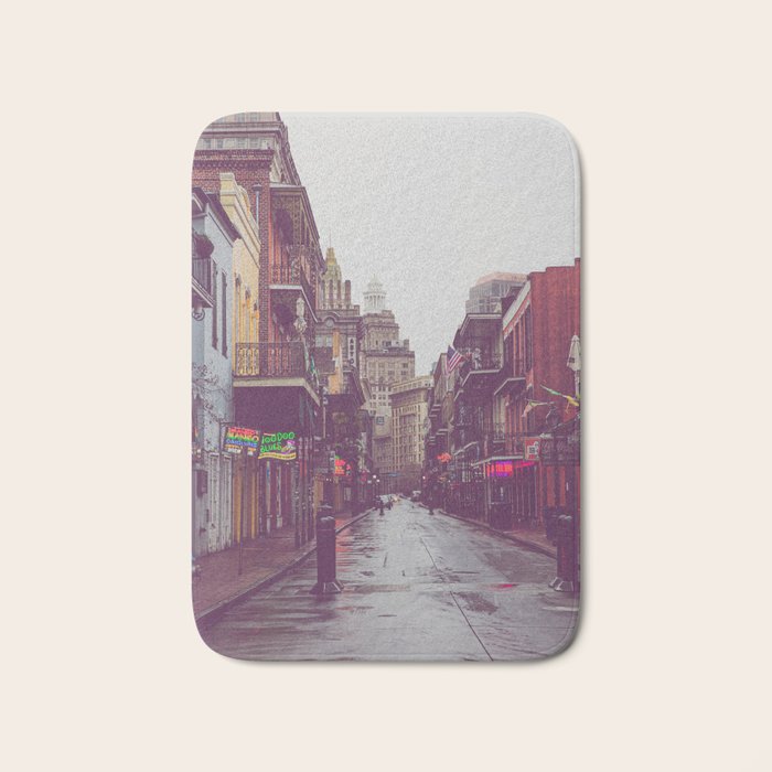 Early Morning on Bourbon Street x New Orleans Photography Bath Mat Gallery Image 1