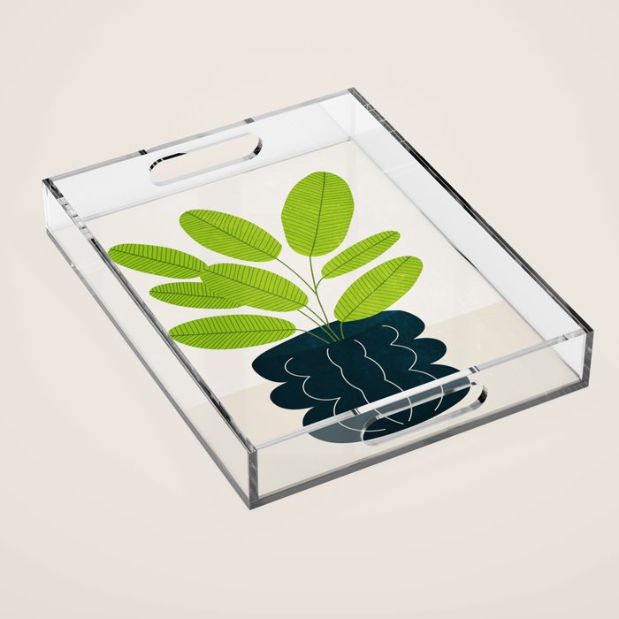 Black Pearl Vase & Spring Bud Leaves: Vases & Stuff 02 Acrylic Tray Gallery Image 1
