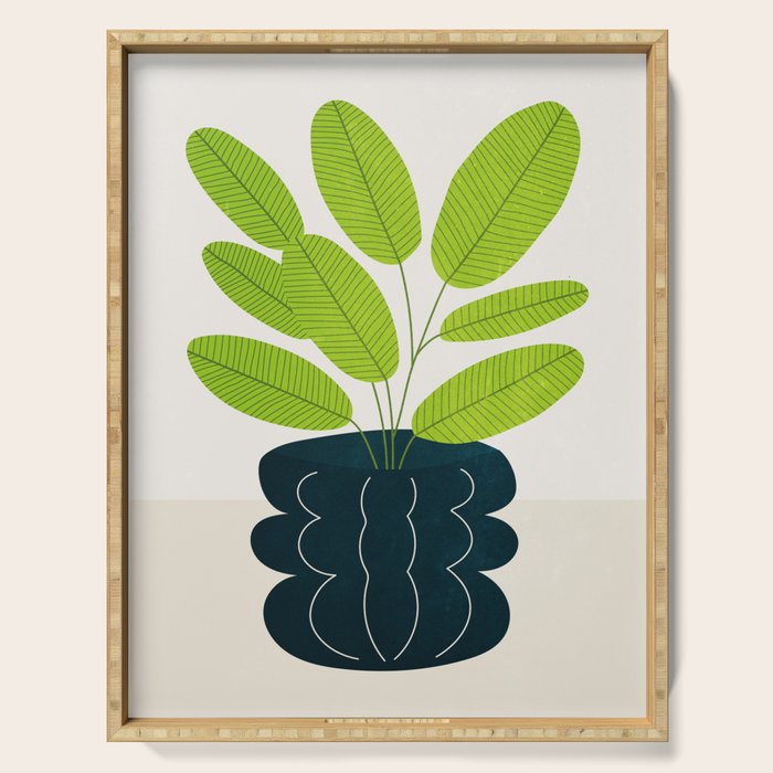 Black Pearl Vase & Spring Bud Leaves: Vases & Stuff 02 Serving Tray Gallery Image 1