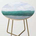 Surfs Up - Aqua Teal Turquoise Sky Blue White Gray Abstract Painting Art Water Ocean Waves Side Table Gallery Image 2