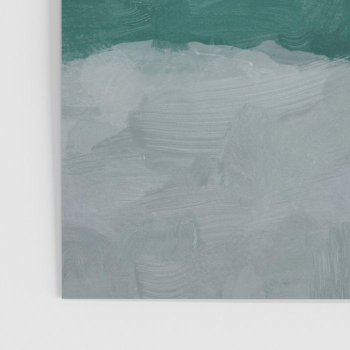 Surfs Up - Aqua Teal Turquoise Sky Blue White Gray Abstract Painting Art Water Ocean Waves Poster Gallery Image 3
