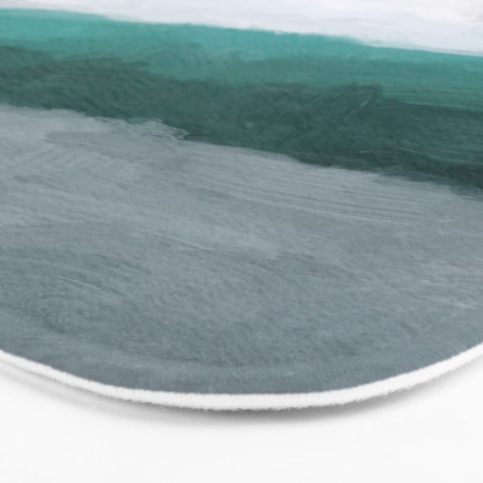 Surfs Up - Aqua Teal Turquoise Sky Blue White Gray Abstract Painting Art Water Ocean Waves Bath Mat Gallery Image 3