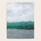 Surfs Up - Aqua Teal Turquoise Sky Blue White Gray Abstract Painting Art Water Ocean Waves Poster Gallery Image 4