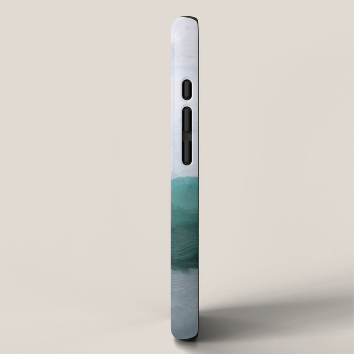 Surfs Up - Aqua Teal Turquoise Sky Blue White Gray Abstract Painting Art Water Ocean Waves iPhone Case Gallery Image 2