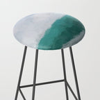Surfs Up - Aqua Teal Turquoise Sky Blue White Gray Abstract Painting Art Water Ocean Waves Stool Gallery Image 2