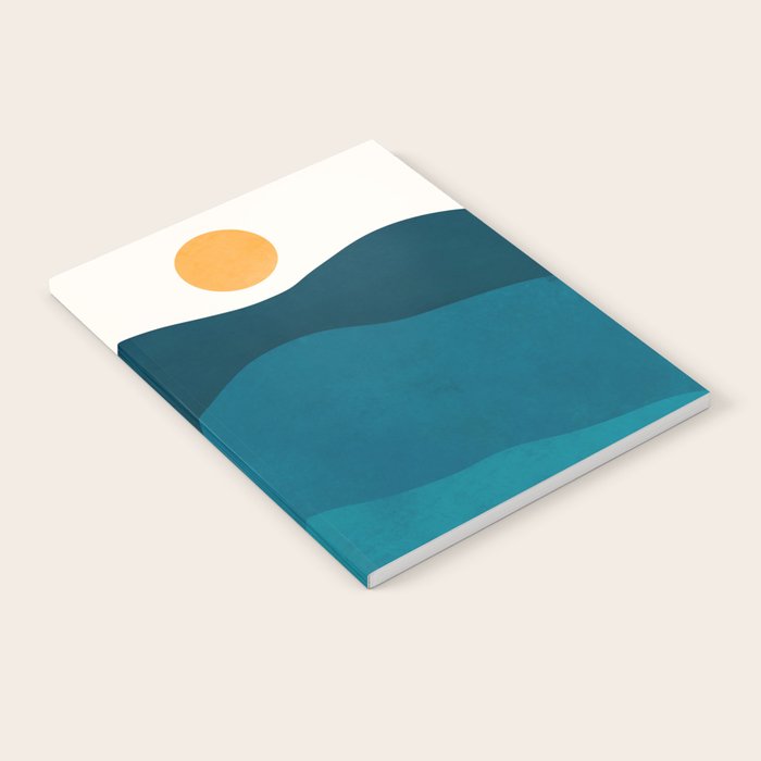 Teal Mountains Minimal Landscape Notebook Gallery Image 2