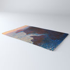 Claude Monet Impressionist Landscape Oil Painting Sunset At Sea Cliffs Ocean Cliff Landscape Rug Gallery Image 3