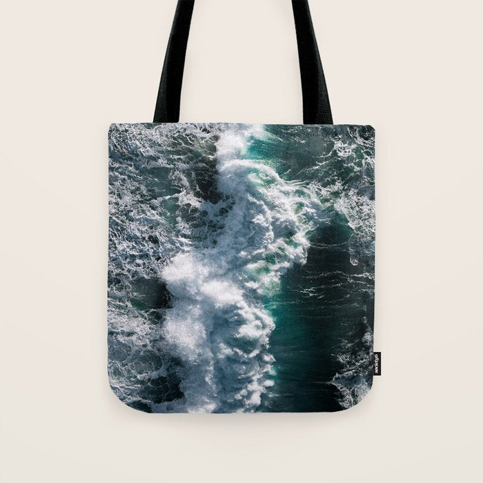 Crashing ocean waves - Ireland's seascapes at sunset Tote Bag Gallery Image 1