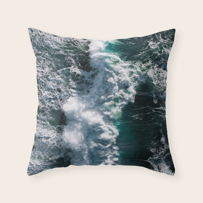 Crashing ocean waves - Ireland's seascapes at sunset Throw Pillow Gallery Image 6