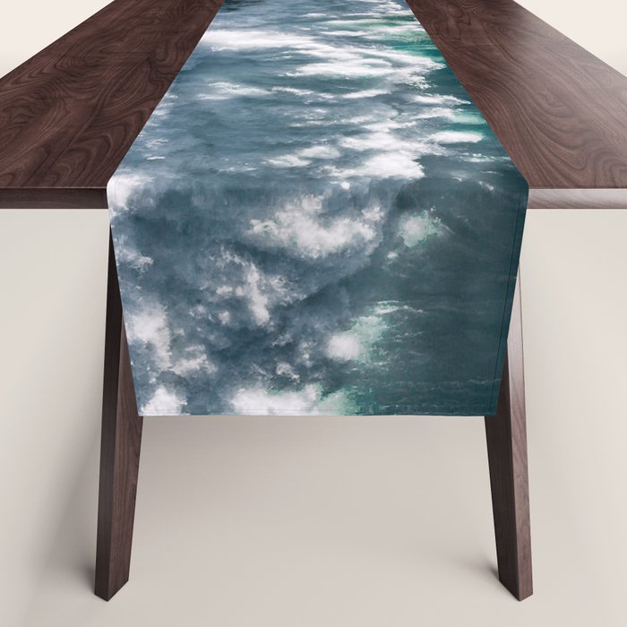 Crashing ocean waves - Ireland's seascapes at sunset Table Runner Gallery Image 1