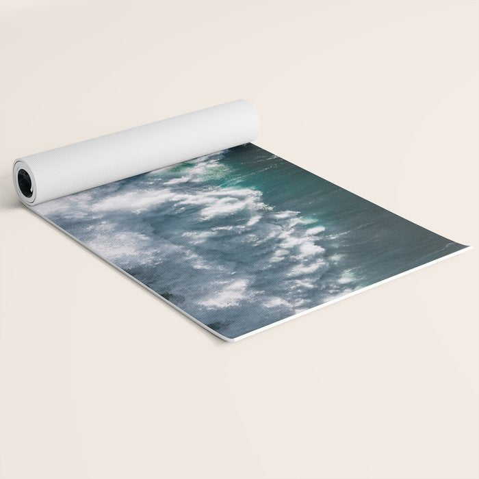 Crashing ocean waves - Ireland's seascapes at sunset Yoga Mat Gallery Image 2