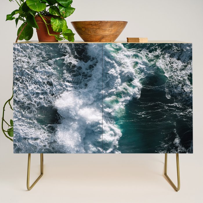 Crashing ocean waves - Ireland's seascapes at sunset Credenza Gallery Image 1