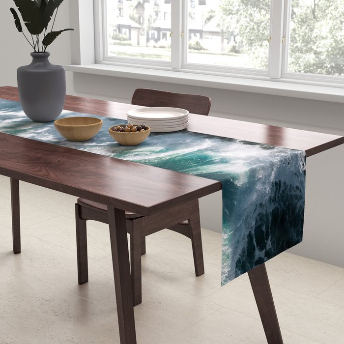 Crashing ocean waves - Ireland's seascapes at sunset Table Runner Gallery Image 2