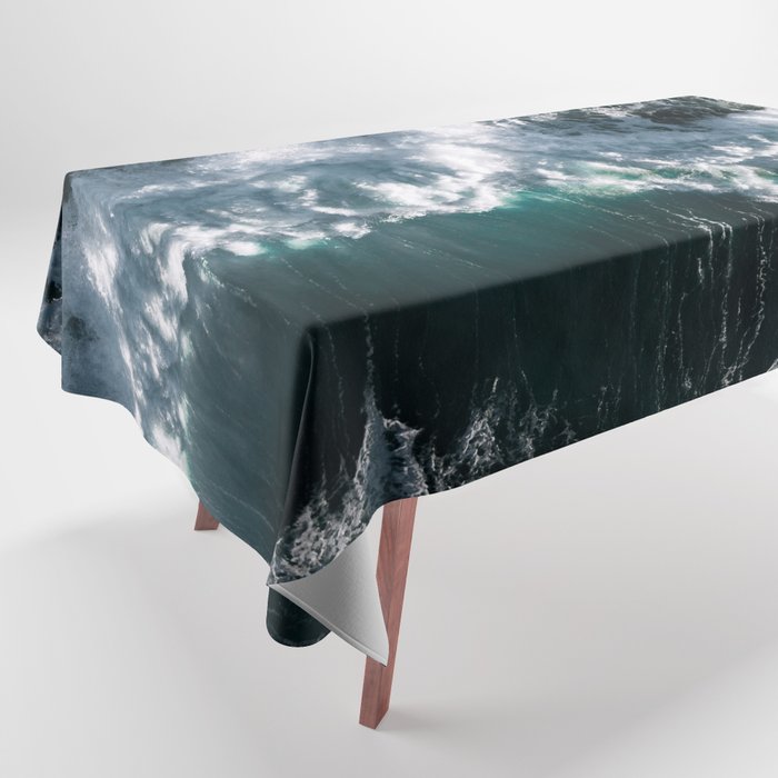 Crashing ocean waves - Ireland's seascapes at sunset Tablecloth Gallery Image 1