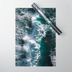 Crashing ocean waves - Ireland's seascapes at sunset Wrapping Paper Gallery Image 1