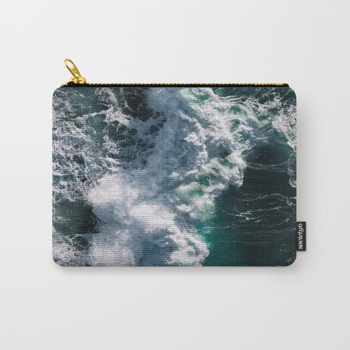 Crashing ocean waves - Ireland's seascapes at sunset Carry All Pouch Gallery Image 1