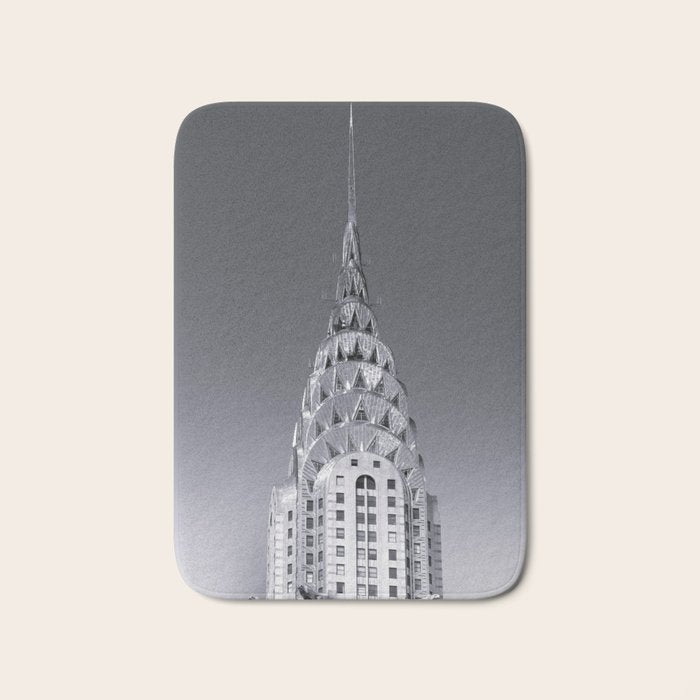 Pinnacle skyscraper sphere, New York, New York architectural black and white photograph Bath Mat Gallery Image 1