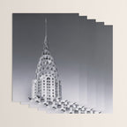 Pinnacle skyscraper sphere, New York, New York architectural black and white photograph Wrapping Paper Gallery Image 3