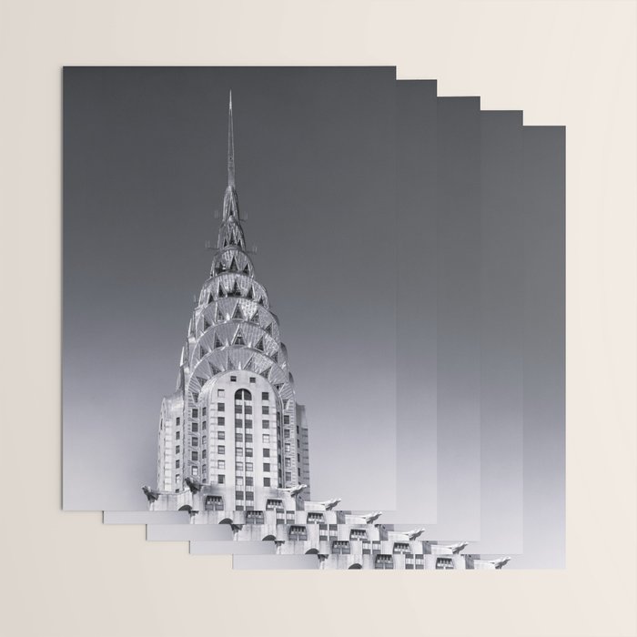 Pinnacle skyscraper sphere, New York, New York architectural black and white photograph Wrapping Paper Gallery Image 3