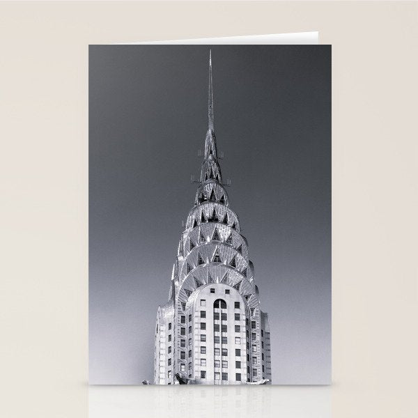 Pinnacle skyscraper sphere, New York, New York architectural black and white photograph Stationery Card Gallery Image 2