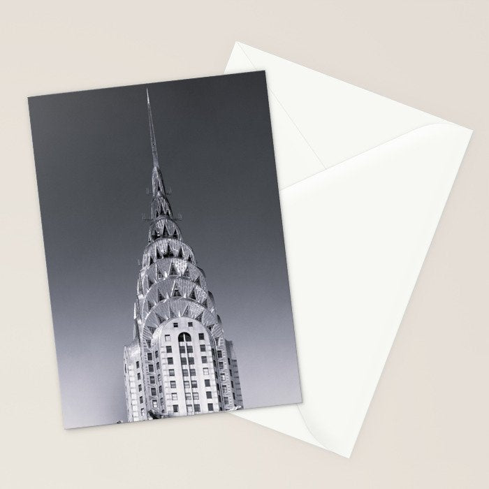 Pinnacle skyscraper sphere, New York, New York architectural black and white photograph Stationery Card Gallery Image 2