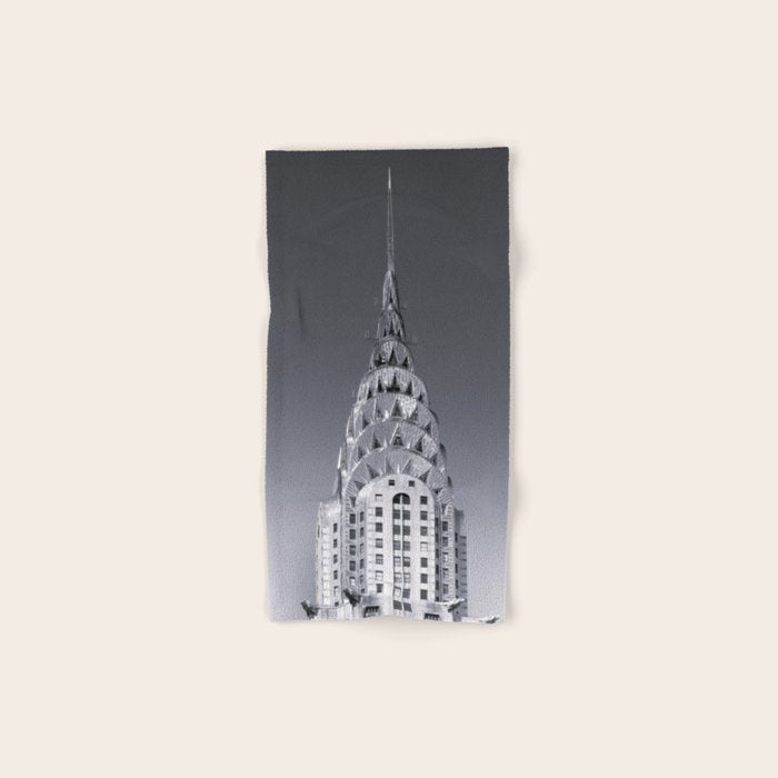 Pinnacle skyscraper sphere, New York, New York architectural black and white photograph Bath Towel Gallery Image 1