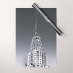 Pinnacle skyscraper sphere, New York, New York architectural black and white photograph Wrapping Paper Gallery Image 1